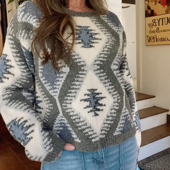 Vintage 90s western chunky sweater - Picture 3 of 5